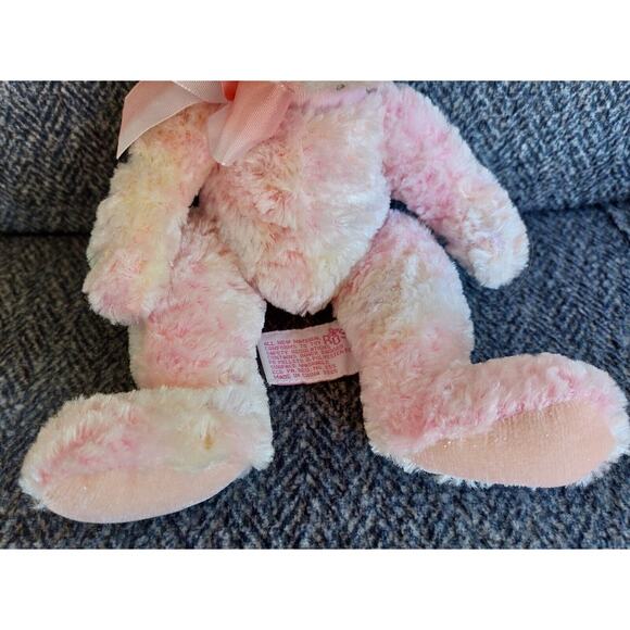 Russ Berrie Pink Rainbow Bunny Plush Sherbert Ombre Stuffed Animal Toy 10" - Picture 4 of 7